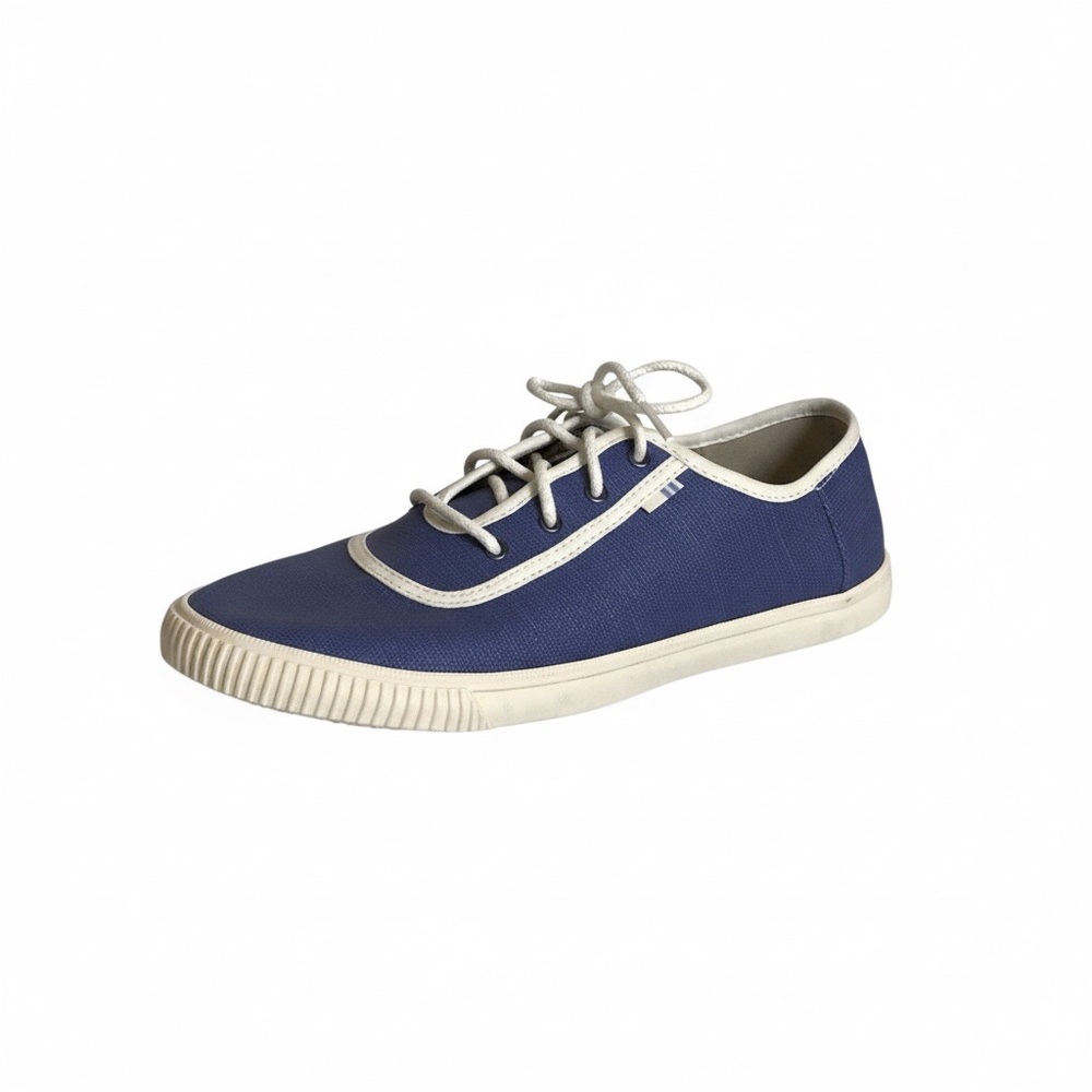 Toms Women Carmel Blue Heritage Canvas Sneakers with White Trim Sz.8W NWOT